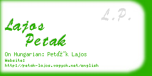 lajos petak business card